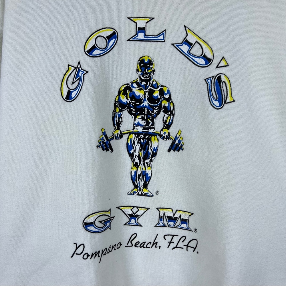 Vintage 90s Gold’s Gym Sweatshirt Pompano Beach Florida Mens XL RARE PRINT - Picture 3 of 13